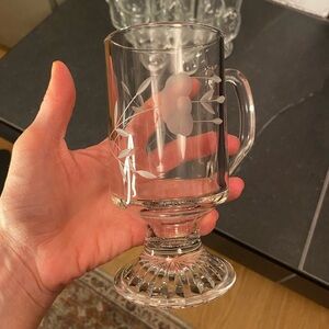 Princess House Heritage Hot Beverage Mugs - Set of 6 Vintage Etched Cups